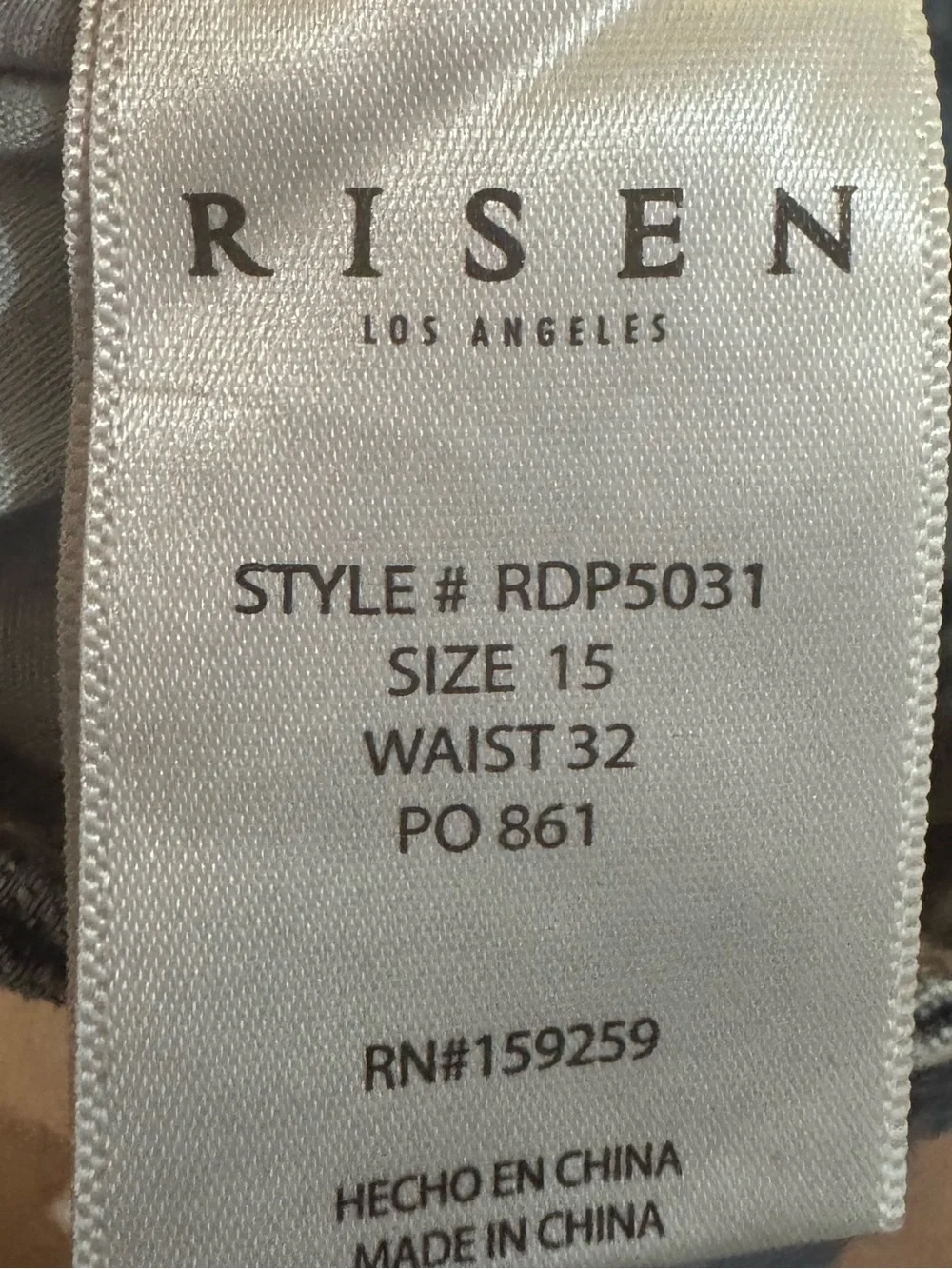 Risen Jeans Size 15/32 High Rise Distressed Wide Leg Blue Denim Jeans